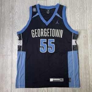 Jordan Brand Georgetown Hoyas Basketball Jersey Blue Black Nike #55 Authentic XL
